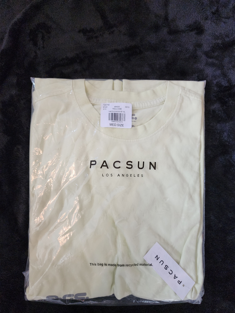 PacSun A.R.C. Yellow Vintage Wash Comfort Heavyweight T-Shirt